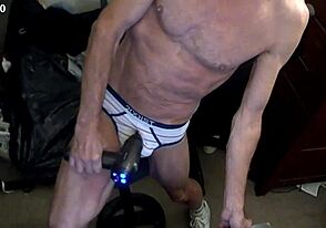 Muscular stud gets a hardcore panty and underwear treatment