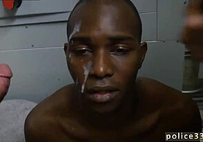 Black cop and gay partner in steamy threesome scene