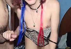 Crossdressing fun with bareback sex
