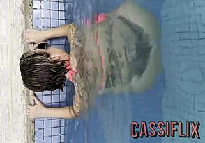 I was teasing in the pool, showing enticing curves