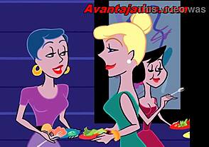 Cartoon animated gay sex at the party, dubbed in Portuguese