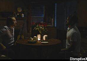 Gay men have rough sex after a dinner date