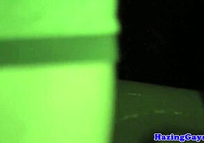 Straight jocks get anal sex with gay twinks while they are giving blow jobs to frat brothers