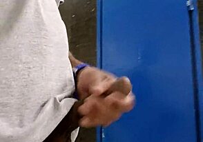 Public restroom fun with twink