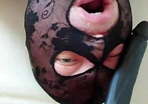 Oral sex with a long dildo