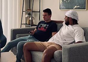Gold digger tourist trailer with hung interracial macho stud