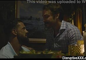 Gay men have rough sex after a dinner date