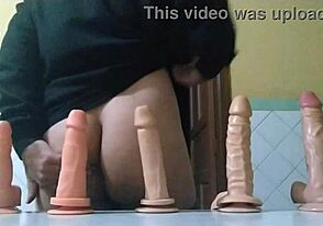 Celebrating one year on Xvideos, he tackled a monster cock solo. Dildo action stretched his limits!