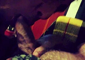 Relaxing after work with a great blowjob