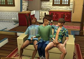 Big cock action in Sims