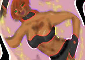 Teen shemale in anime porn video