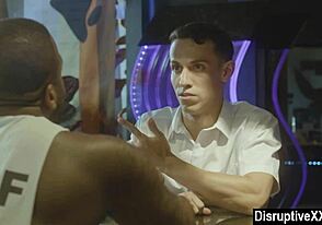 Young man with no experience becomes a glory hole attendant at a public restroom