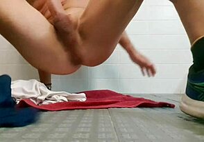 Fit boy masturbates publically, almost gets caught