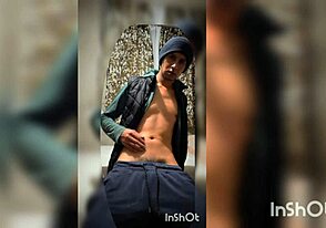 Young gay guy masturbating in front of the camera