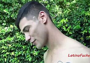 Gay Latino teens in steamy pool scene