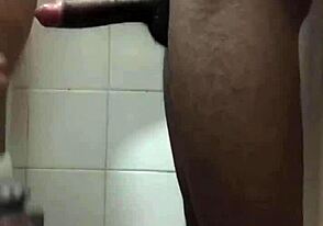 Exhibitionist Mami in the toilet of the train platform