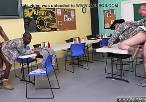 Shirtless army men in action