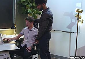 Tony and Trevor’s steamy office encounter: hot gay scene with bareback sex