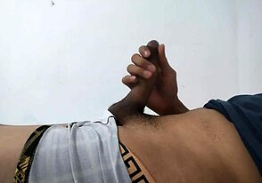 Teasing huge cock again delightfully