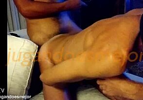 Skinny blonde ladyboy goes bareback