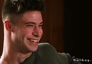 Bruce dominates gay Enzo in dining room