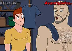 The gay sex of the Faxineiro Comedor cartoon is very hot