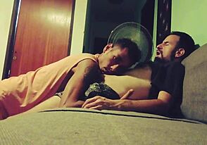 Relaxing after work with a great blowjob