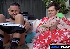 Stepson and stepfather's steamy session