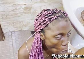 Hot maid gets fucked in the bathrom with no time to waste