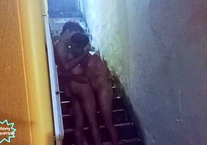 Vicious breakneck sex on the steep favela stairs