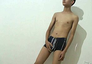 Skinny Asian guys have their first experience with sucking cock