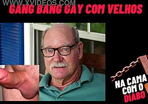 In bed with the devil - old guys gang bang gay