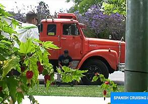Truck driver gets surprise blowjob