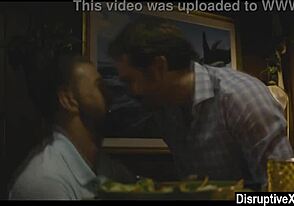 Gay men have rough sex after a dinner date