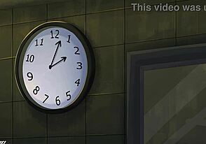 Gay animation with bareback sex and twink boys stuck in the wall