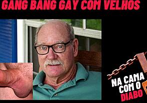In bed with the devil - old guys gang bang gay