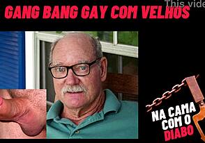 In bed with the devil - old guys gang bang gay