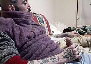 Anal sex and masturbation with a big cock in gay porn