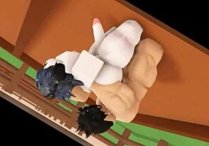 Two guys enjoy fun outdoor gay adventure