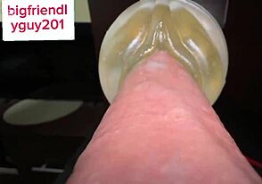 Young guy uses fleshlight, moans intensely until creampied