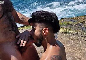 Steamy Beach Encounter with Huge African Heat - Free